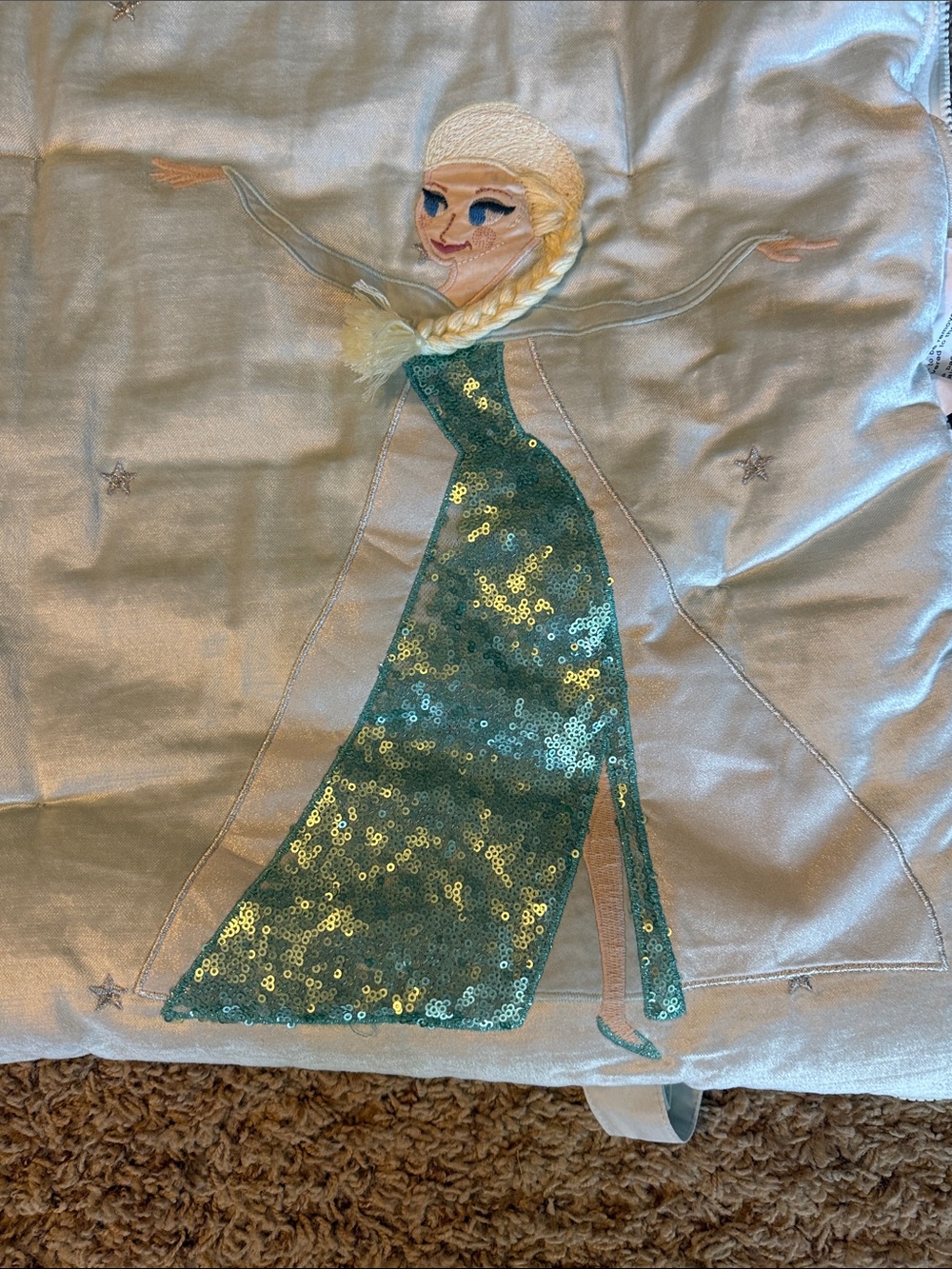 Pottery Barn Kids White Sleeping Bag with Teal Dress Character - Picture 2 of 4